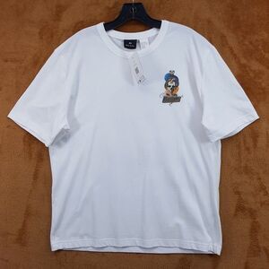 PAUL SMITH Shirt Mens Large White Graphic Coney Island Cobra T-Shirt Tee